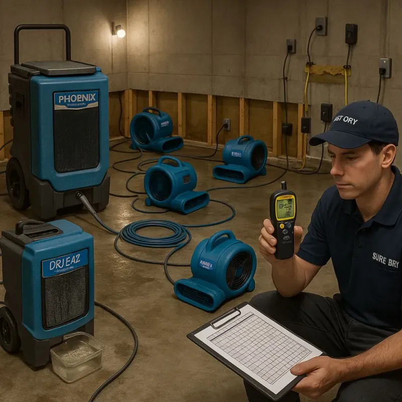 Structural Drying and Dehumidification process in Algonac, MI